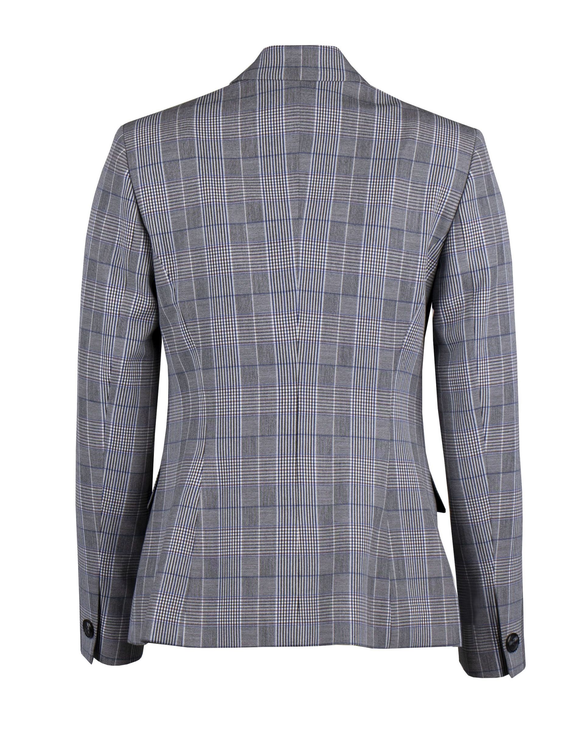 Checkered double-breasted jacket with lapels, with viscose in the composition 1